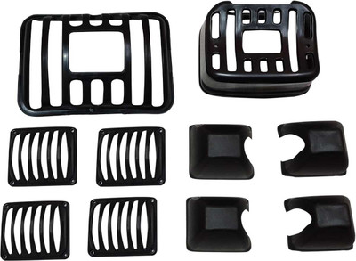 RoyalIRONZone newly Design PVC Grill Set of Headlight Splendor/Splendor Plus(Black, Pack of 6) Bike Headlight Grill(Black)