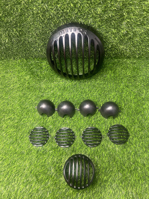 MACH7 ROYAL ENFIELD CLASSIC METEOR BLACK GRILL COMPLETE SET MADE IN INDIA Bike Headlight Grill(Black)