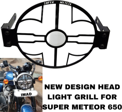 Aklin Boky HEAD LIGHT FOR SUPER METEOR 650 Bike Headlight Grill(Black)