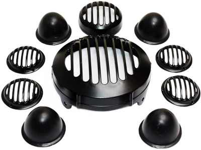 B.K Accessories Headlight Grill/Jali Cover Set for Hunter 350 Bike Headlight Grill(Black)