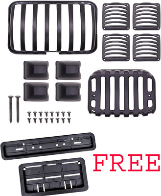 VPRS Plastic Splendor Indicator Light Cover NO PLATE COVER FREE Bike Headlight Grill(Black)