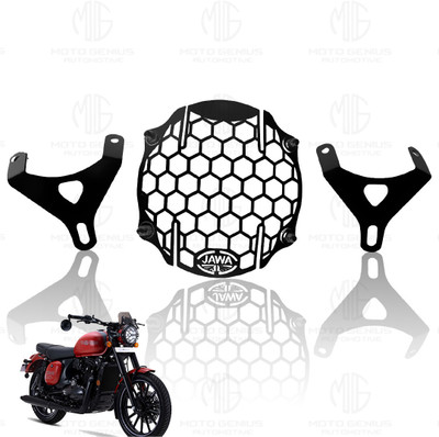 Moto Genius Front Headlight Grill Guard for JAWA 42 Bike Headlight Grill(Black)