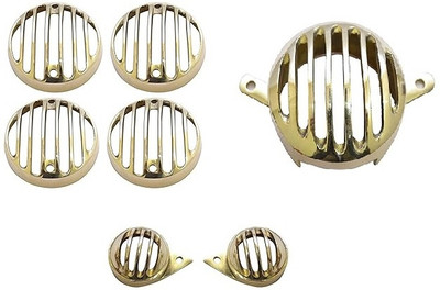 Golden Fox BACKLIGHT INDICATOR PARKING GRILL BRASS Bike Headlight Grill(Gold)