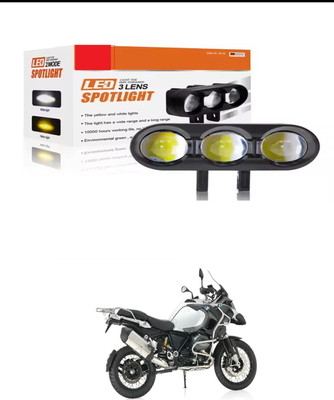 PRTEK (3 LENS ) BIKE FOG LIGHT LAW/HIGH BEAM_R3 Bike Headlight Grill(Black)