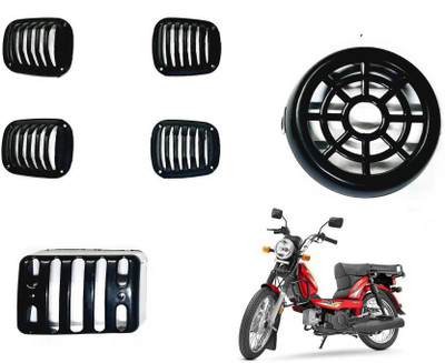 ZOVNA SUPER XL 100 FULL KIT GRILL SET OF 6 COMBO Bike Headlight Grill(Black)