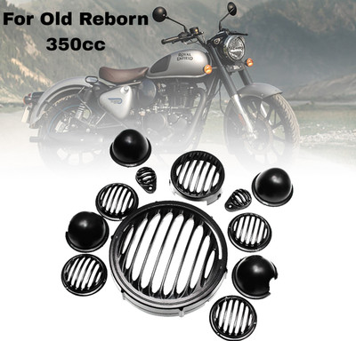 MEYOU BULLET GRILL SET REBORN 350cc,FOR BULLET REBORN 350 (SET OF 12) MADE IN INDIA Bike Headlight Grill(Black)