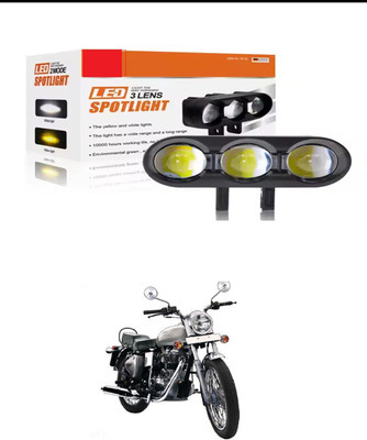 PRTEK (3 LENS ) BIKE FOG LIGHT LAW/HIGH BEAM_R26 Bike Headlight Grill(Black)