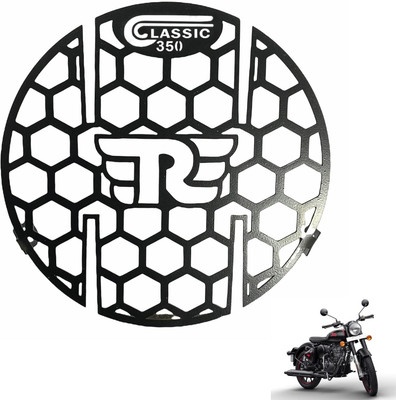 SMOXY Headlight Grill For Royal Enfield Classic 350 or Reborn Matt Black Bike Headlight Grill(Black)