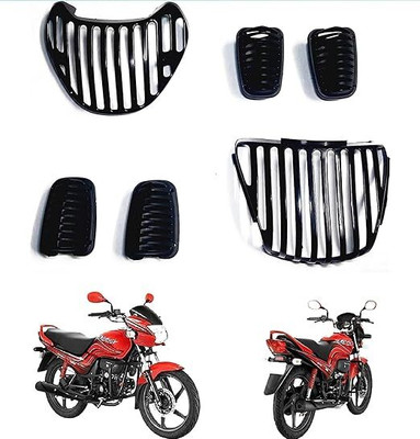 Golden Fox Headlight grill set of 6 combo grill set for passion plus n pro old model bike Bike Headlight Grill(Black)