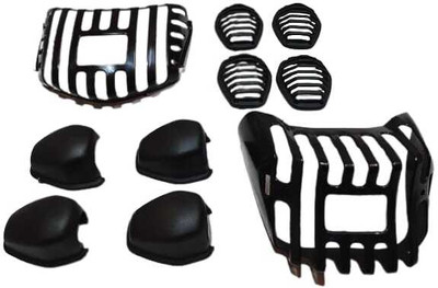 RoyalIRONZone PVC Black Headlight Grill Tail and Indicator Set of HF Deluxe (Pack of 6) Bike Headlight Grill(Black)
