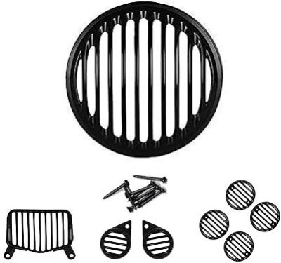 WHEETOYKART Metal Grill Set Compatible for Bullet Standard 350 and Standard 500 Bike Headlight Grill(Black)