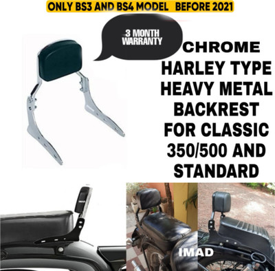 imad NEW HARLEY DESIGN CHROME BACKREST FOR ROYAL ENFILED Bike Headlight Grill(Steel)