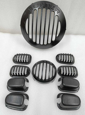 AHL Hunter Retro Bike Grill Set for Hunter 350 (Set of 10) Bike Headlight Grill(Black)
