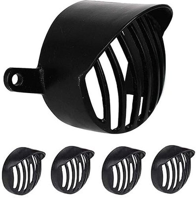 Golden Fox Metal BackLight Grill Indicators Grill Compatible with BS3 BS4 classic Bike Headlight Grill(Black)