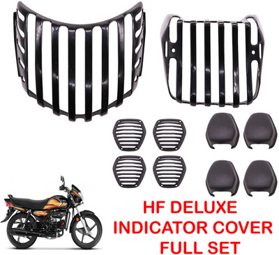 CHINKI TRADERS GRILL COMPLETE SET HF DELUX Bike Headlight Grill(Black)