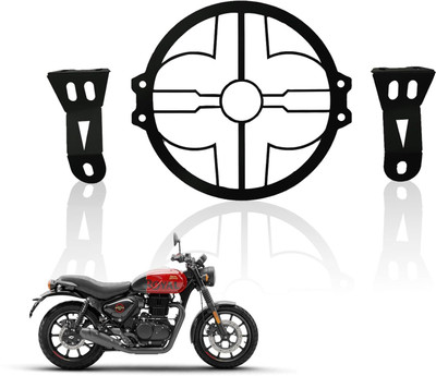 Moto Genius Front Headlight Grill Guard for HUNTER | Durable Metal Head Light grill Bike Headlight Grill(Black)
