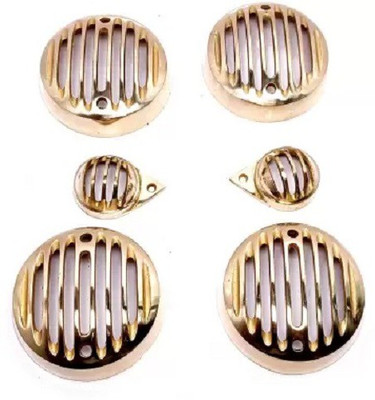 Golden Fox BRASS INDICATOR PARKING GRILL SET Bike Headlight Grill(Gold)