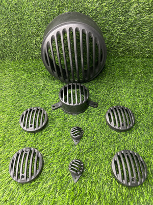 MACH7 PVC BLACK GRILL COMPLETE SET FOR ROYAL ENFIELD CLASSIC MODEL’S MADE IN INDIA Bike Headlight Grill(Black)