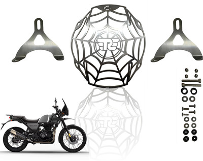 Moto Genius Headlight Grill Guard for RE Himalayan (Spider Grill) Bike Headlight Grill(Silver)