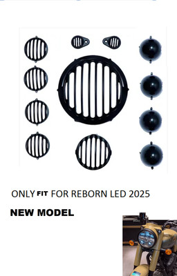 GRILLO NEW MODEL CLASSIC REBORN LED HEADLIGHT GRILL SET OF 12 BLACK Bike Headlight Grill(Black)