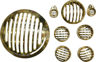 Golden Fox PURE BRASS NEW HEAVY BRASS MATERIAL GRILL SET FOR NEW CLASSIC REBORN Bike Headlight Grill(Gold)