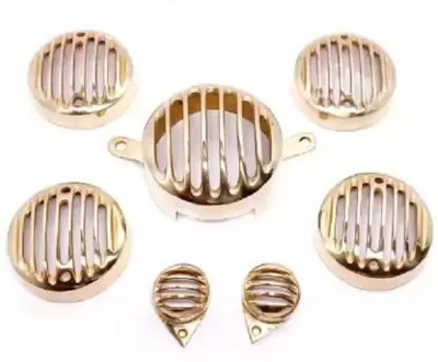 MODAROCK BRASS INDICATOR BACKLIGHT PARKING GRILL Bike Headlight Grill(Gold)