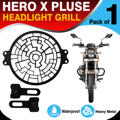 ASRYD Hero X Pluse Metal Headlight Grill Set Bike Headlight Grill(Black)