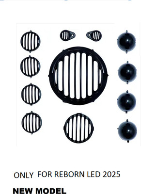 GRILLO new Classic reborn LED 350 Headlight grill set Bike Headlight Grill(Black)