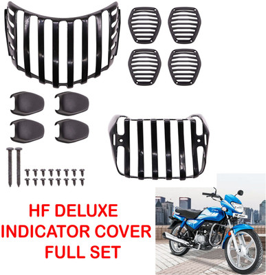 CHINKI TRADERS COMPLETE SET HF DELUX BIKE GRILL KIT Bike Headlight Grill(Black)