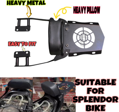 imad SPLENDOR BACKREST WITH HEAVY PILLOW Bike Headlight Grill(Black)