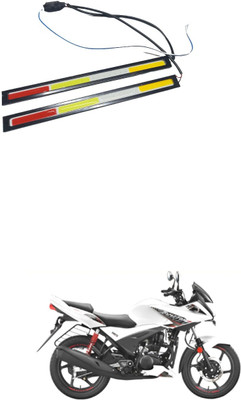 PRTEK 2pcs/ 17CM Car LED COB DRL Daytime Running Light Waterproof_g92 Bike Headlight Grill(Blue, Red)