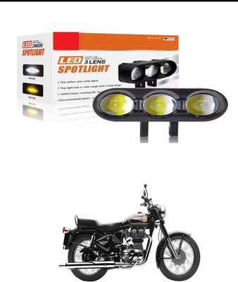 PRTEK (3 LENS ) BIKE FOG LIGHT LAW/HIGH BEAM_R24 Bike Headlight Grill(Black)