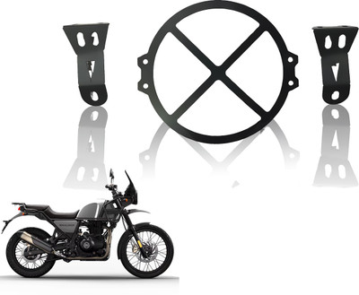 Moto Genius Front Headlight Grill Guard | Durable Metal Protector (X Design) for Bike Headlight Grill(Black)