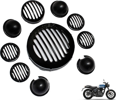 OBEROI'S TRADERS Hunter 350 Bike Headlight Grill / Jali Cover Set with Tail Lamp, Indicator Bike Headlight Grill(Black)