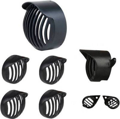 Rawatstore Headlight Heavy Metal Grill Shade,Indicator,Tail,Eyes Grill -201 Bike Headlight Grill(Black)