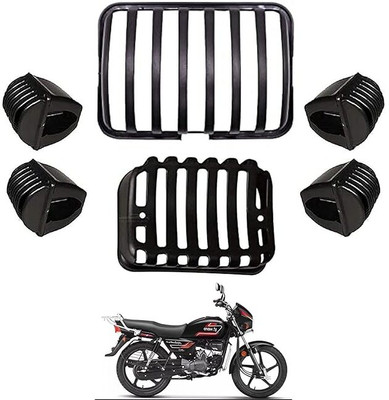 Golden Fox G12 Headlight, Indicator Taillight for Hero Splendor Plus BS3 to BS6 All Models Bike Headlight Grill(Black)
