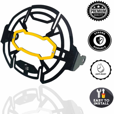 Vagary Yellow Black Headlight Grill Compatible with RE Himalayan 450 Bike Headlight Grill(Black)