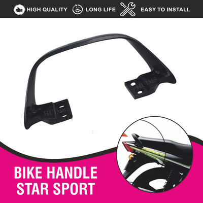 Allowing Premium Quality Bike Rear Seat Handle Backrest Suitable for TVS Star Sport Bike Headlight Grill(Black)