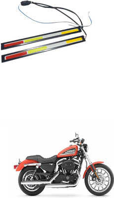 PRTEK 2pcs/ 17CM Car LED COB DRL Daytime Running Light Waterproof_g180 Bike Headlight Grill(Red, Yellow, White)