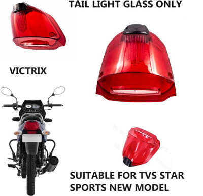 victrix TAIL LIGHT GLASS ONLY, TAIL LIGHT LENS For TVS Star Sports N/M Bike Headlight Grill(Red)