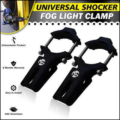 MIKANIX Shocker Fog Light Clamp for All Bike | LED Fog Light Mounting Holder Bracket Kit Bike Headlight Mount