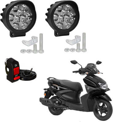 ROYAL AUTO MART Waterproof 9 Cap LED Fog Light with Switch for Bike & Scooty-L1_416 Fog Lamp Motorbike LED for Yamaha (12 V, 15 W)(Ray Z, Pack of 3)
