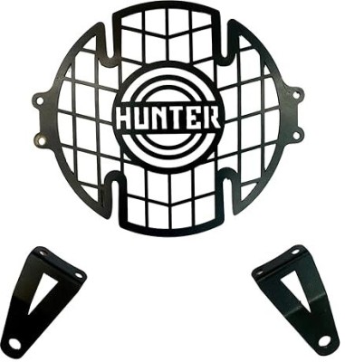 SGTB Heavy Metal Headlight Grill for Hunter 350 Head Light Grill Cover for Hunter Bike Headlight Grill(Black)