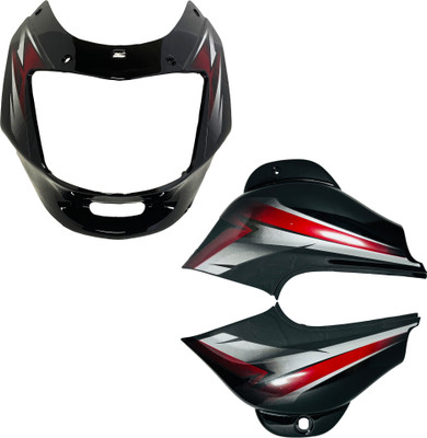 SHREE Bajaj CT100 Black Red Side Panel And Bike Headlight Visor