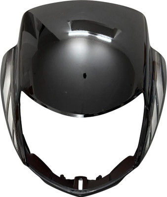plutoauto Front Cowl Compatible With HF Deluxe Black With Grey Sticker Bike Headlight Visor