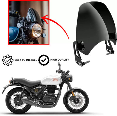 SRPHERE SRM3_RE Hunter 350 Unbreakable Headlight Glass Visor|Windshield Wind Deflector Bike Headlight Visor