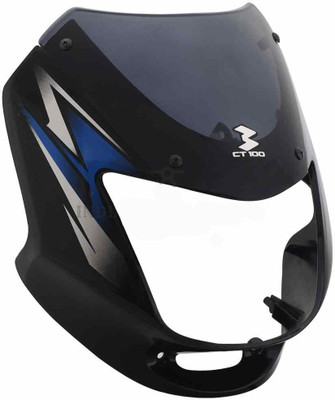 plutoauto Headlight Visor With Glass For CT-100 Deluxe (Black Blue) Bike Headlight Visor