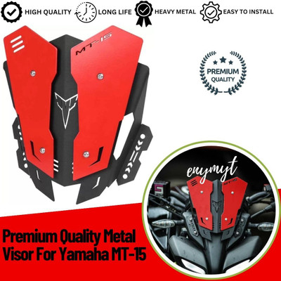 ENEMYT VIR1 Premium Quality Metal Visor For Yamaha MT-15 Bike Windshield (Red) Bike Headlight Visor