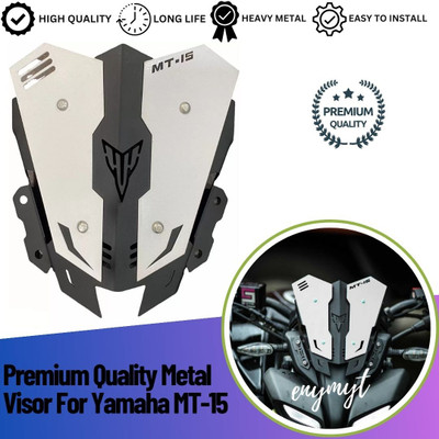 ENEMYT VIW2 Premium Quality Metal Visor For Yamaha MT-15 Bike Windshield (White) Bike Headlight Visor