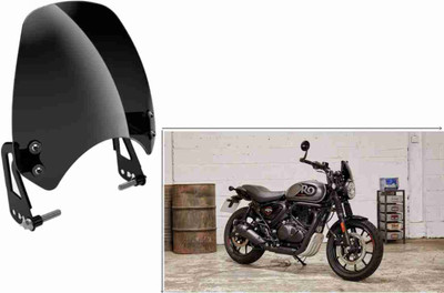TRADE HUNTER HUNTER VISOR GLASS WITH CLAMP (BLACK) Bike Windshield Bike Headlight Visor
